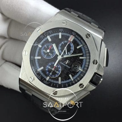 Royal Oak Offshore 44mm 26412PT SS JF 11 Best Edition BlackBlue Dial on Black Leather Strap A3126 (3)