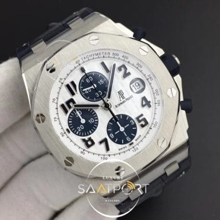 Royal Oak Offshore JF 11 Best Edition Navy on Blue Leather Strap A3126 V2 w Cyclops and DW Mod (2)