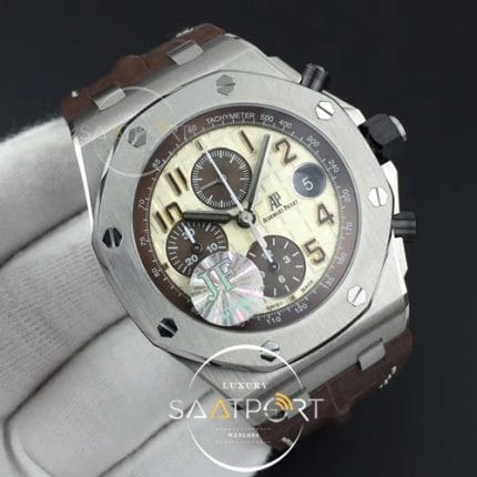 Royal Oak Offshore Safari 2014 JF 11 Best Edition on Brown Leather Strap A3126 V2 w Cyclops and D