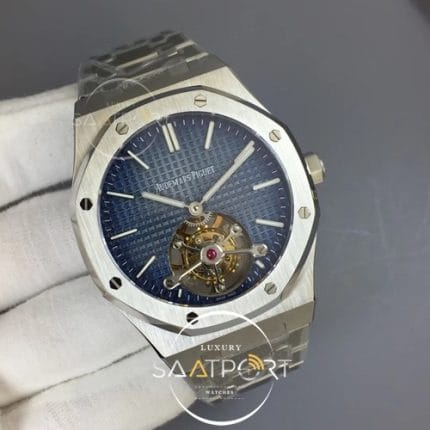 Royal Oak SS Tourbillon Blue Gradient Textured Dial on SS Bracelet (2)