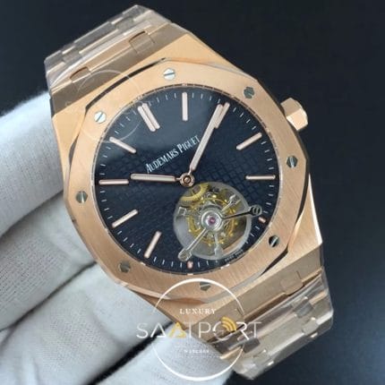 Royal Oak Tourbillon Extra-thin RG JF 11 Best Edition Blue Textured Dial on RG Bracelet (2)