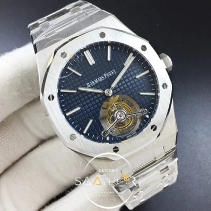 Royal Oak Tourbillon Extra-thin SS JF 11 Best Edition Blue Textured Dial on SS Bracelet (2)
