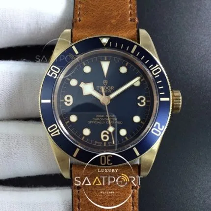 TUDOR Heritage Black Bay Bronze Blue XF 1-1 Best Edition on Aged Brown Leather Strap A2824 (1)