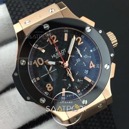 Big Bang 44MM HBBV6 Rose Gold Polished Ceramic Bezel CF Black Dial Full RG Ceramic on Black Rubber (4)