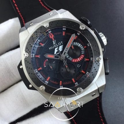 Big Bang King Power F1 SSCeramic V6F 11 Best Edition Black Dial on Black Gummy Strap HUB4104 (2)