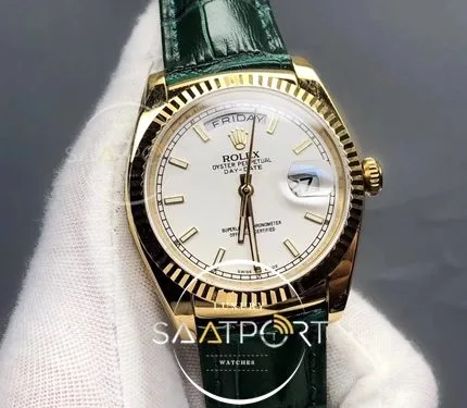 Rolex Day-Date 118138 36mm Noob Factory V5 Rose Gold Silver Dial Swiss 2836 (2)