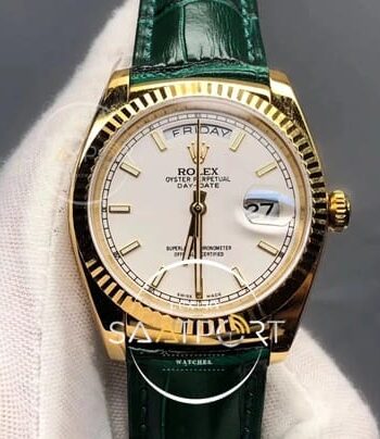 Rolex Day-Date 118138 36mm Noob Factory V5 Rose Gold Silver Dial Swiss 2836 (4)