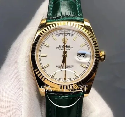 Rolex Day-Date 118138 36mm Noob Factory V5 Rose Gold Silver Dial Swiss 2836 (4)