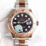 Yacht-Master 40 116621 JF Paslanmaz Çelik ve rose Altın Çikolata Kadran Swiss 3135