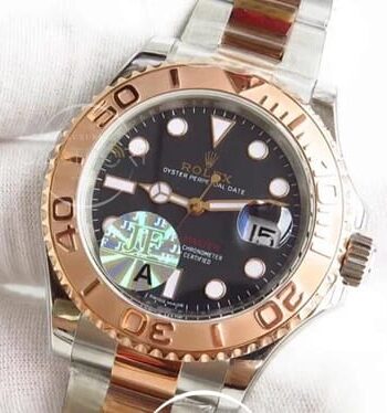 Yacht-Master 40 116621 JF Paslanmaz Çelik ve rose Altın Çikolata Kadran Swiss 3135 (4)