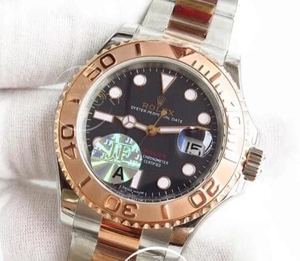 Yacht-Master 40 116621 JF Paslanmaz Çelik ve rose Altın Çikolata Kadran Swiss 3135 (4)