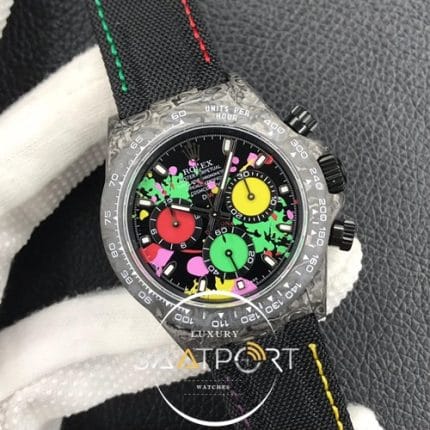 Rolex Daytona Karbon renkli kadran 4130 Eta Saat carbon mekanizması (3)