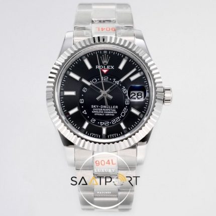 Rolex Sky-Dweller 42mm Siyah Kadran 904L Çelik Super Clone 9001 ETA