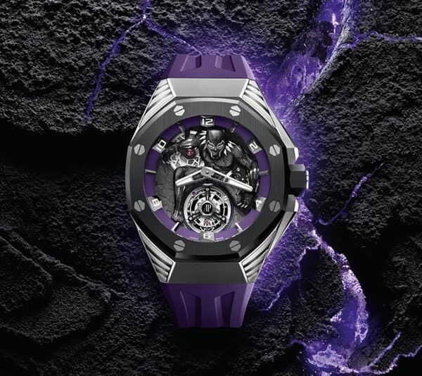Audemars piguet Panther tourbillon Epi X Marvel Royal Oak Concept serisi Black