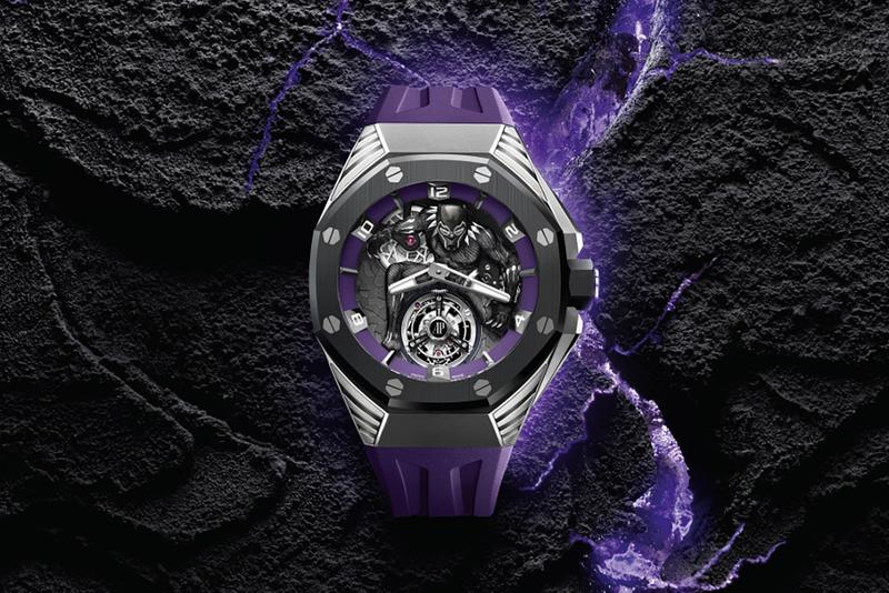 Audemars piguet Panther tourbillon Epi X Marvel Royal Oak Concept serisi Black