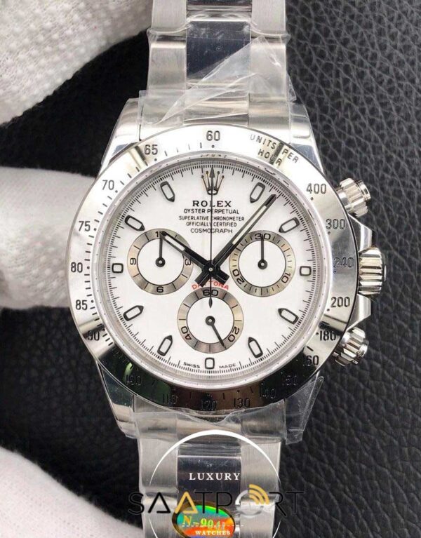 Rolex Daytona Noob V4 4130 Eta Mekanizma Gümüş Kasa swiss eta saat