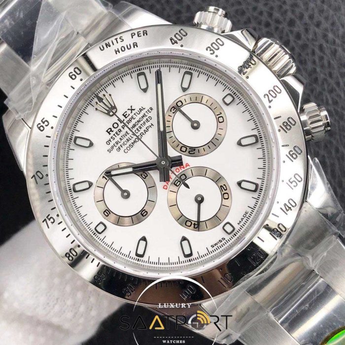 Rolex Daytona Noob V4 4130 Eta Mekanizma Gümüş Kasa swiss eta saat