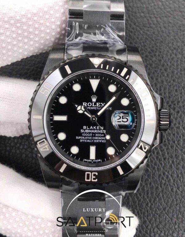 Rolex Submariner Blaken Pvd Kaplama super clon 3135 eta mekanizma