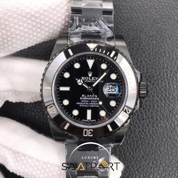 Rolex Submariner Blaken Pvd Kaplama super clon 3135 eta mekanizma