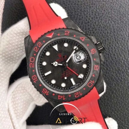 rolex karbon saat kırmızı kasa gmt master eta saat swiss super clon 3186 eta mekanizma (1)