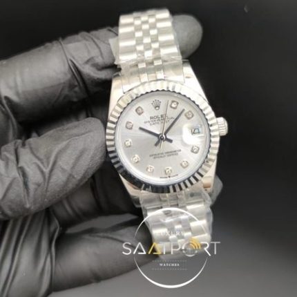 Rolex Datejust Taşlı Gri Kadran Jubile Kordon Otomatik Mekanizma