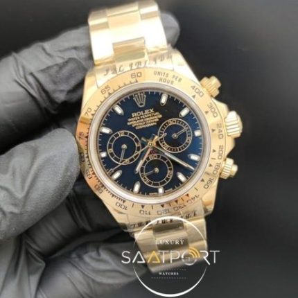 Rolex Saat Daytona Siyah Kadran Gold Çelik Kasa Otomatik Mekanizma