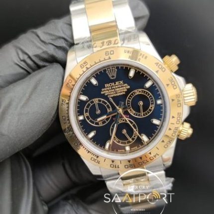 Rolex Saat Daytona Siyah Kadran Çift Tonlu Kordon Otomatik Mekanizma