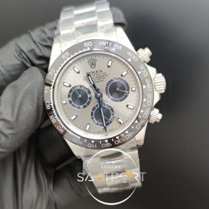 Rolex Saat Otomatik Daytona Seramik Bezel Gri Kadran Çelik Kasa