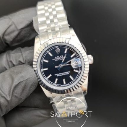 Rolex Datejust Siyah Kadran Tırtıklı Bezel Jubile Kordon Otomatik Mekanizma