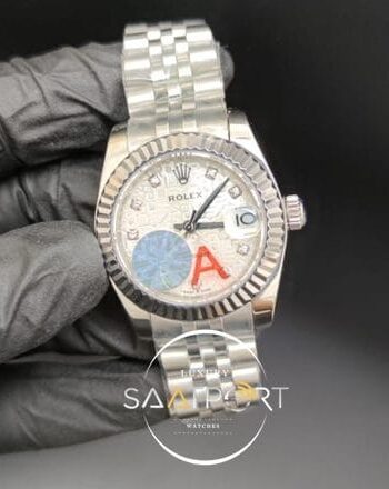 Rolex Datejust Taşlı Desenli Kadran Tırtıklı Bezel Jubile Kordon Otomatik Mekanizma