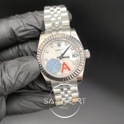 Rolex Datejust Taşlı Desenli Kadran Tırtıklı Bezel Jubile Kordon Otomatik Mekanizma