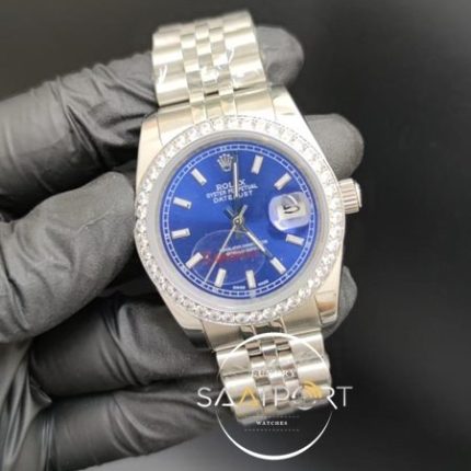 Rolex Datejust Taşlı Bezel Mavi Kadran Jubile Kordon Otomatik Mekanizma