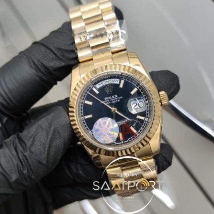 Rolex Day Date Siyah Kadran Gold Kasa Otomatik Mekanizma