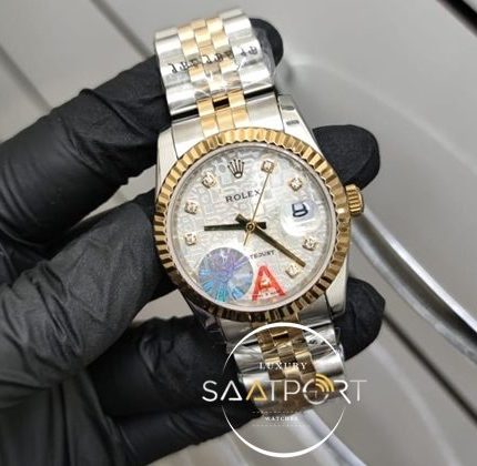 Rolex Saat DateJust Taşlı Desenli Kadran Jubile Kordon Otomatik Mekanizma