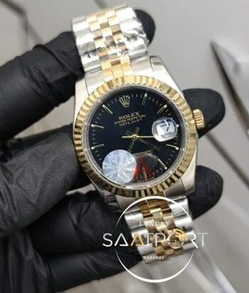 Rolex Saat Otomatik Mekanizma DateJust Siyah Kadran Jubile Kordon