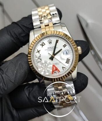 Rolex Saat Otomatik Mekanizma DateJust Roma Rakamlı Taşlı Kadran Jubile Kordon