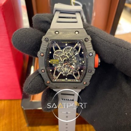 Richard Mille RM35-02 Rafa Karbon Kasa Gri Silikon Kordon