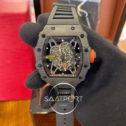 Richard Mille RM35-02 Rafa Karbon Kasa Siyah Silikon Kordon