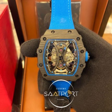 Richard Mille Mavi Silikon RM 53-01 Pablo Mac Donough Carbon Kasa