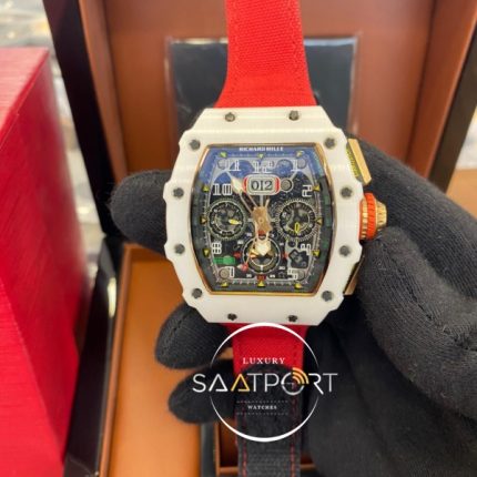 Richard Mille RM Seramik Kasa Kırmızı Silikon Kordon