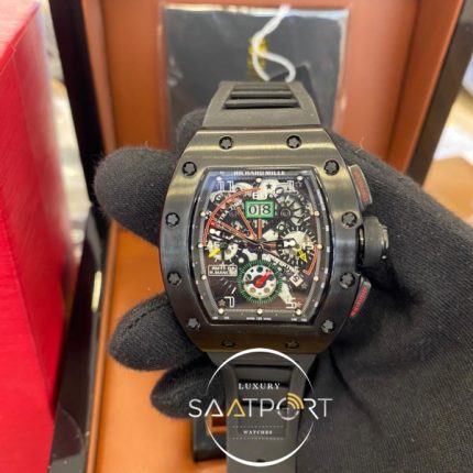 Richard Mille RM011-04 Çelik Kasa Siyah Silikon Kordon