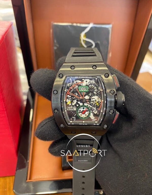 Richard Mille RM011-04 Çelik Kasa Siyah Silikon Kordon