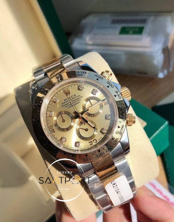 Rolex Cosmograph Daytona 116523 Taşlı Gold Kadran Gold Kasa Super Clone ETA