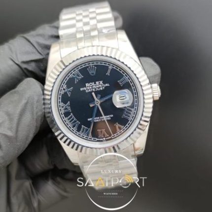 Rolex Saat Datejust Oyster Perpetual Roma Rakamlı Siyah Kadran Jubile Kordon