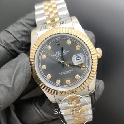 Rolex Saat Datejust Taşlı Gri Kadran Otomatik Mekanizma Gold Jubile Kordon