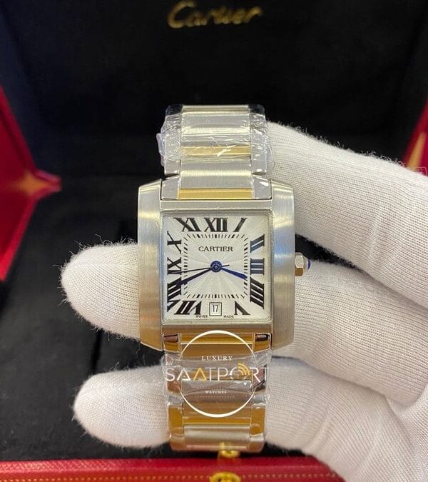 Cartier Tank Çelik Kasa Roma Rakamlı Otomatik Mekanizma Bayan Saati
