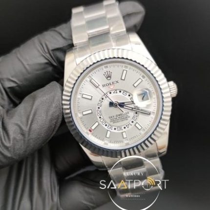 Rolex Saat Sky Dweller Gri Kadran Çelik Kasa Otomatik Mekanizma