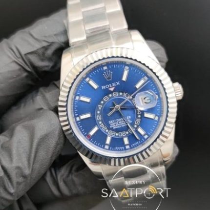 Rolex Saat Sky Dweller Mavi Kadran Çelik Kasa Otomatik Mekanizma