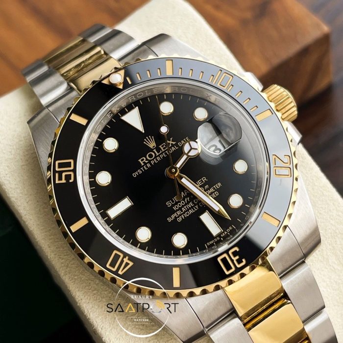 Rolex Submariner 116613LN 18K Altın Kaplama Siyah Kadran 1:1 Clone ETA