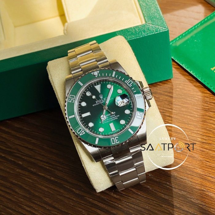 Rolex Submariner 116610LV 904L Yeşil Kadran Hulk Noob V11 Super Clone ETA